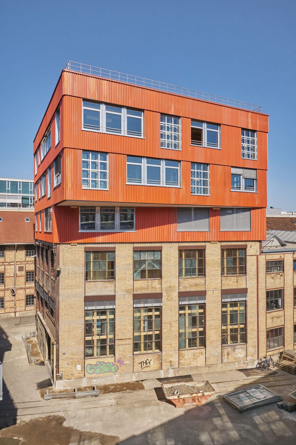 Wiederverwenden Reparieren Spolien baubüro in situ K.118 Sulzer Areal Ressourcen Zirkuläres Bauen Aufstockung Abendrot Zirkular ZHAW