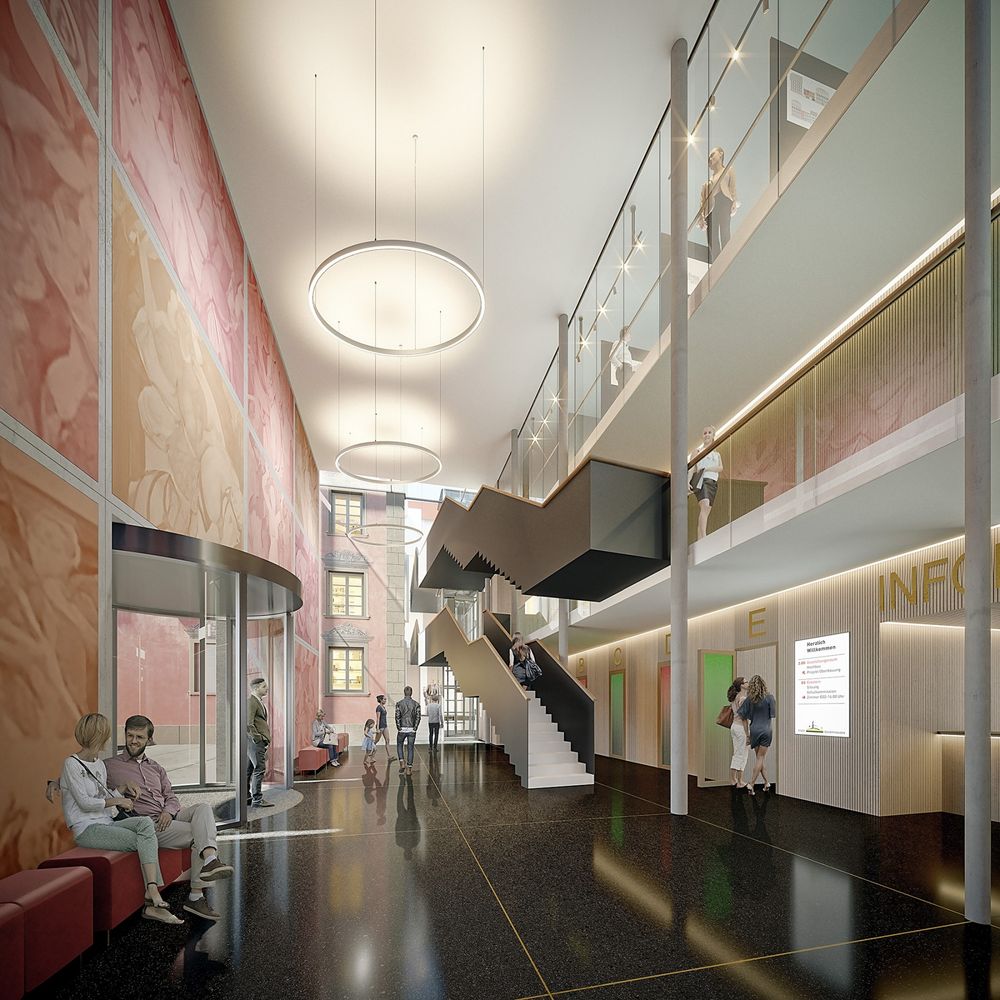 Visualisierung Foyer neue Stadtverwaltung