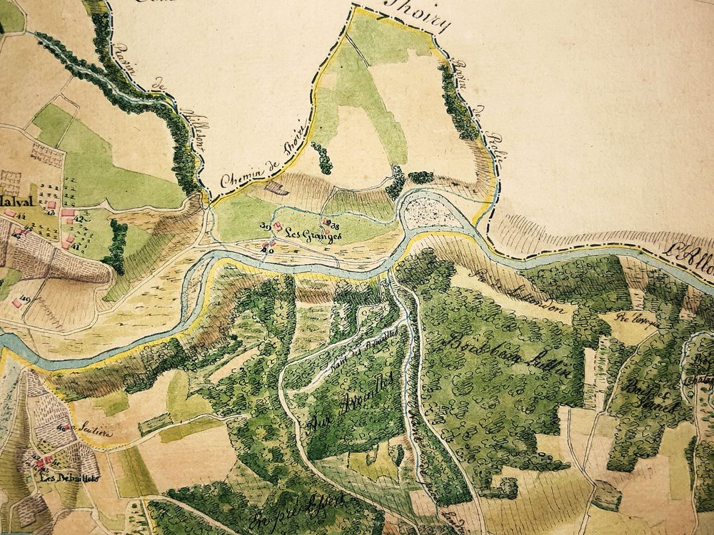 Carte de la partie ouest du canton de Genève (extrait), Vaucher-Strubing, 1817