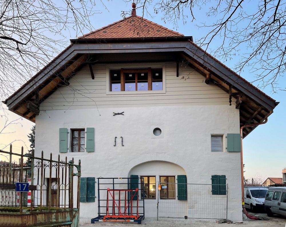 Vue du bâtiment en cours de travaux