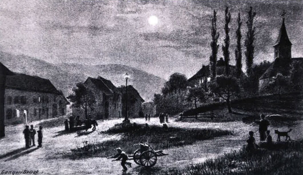 Dorfplatz bei Vollmond, 1885