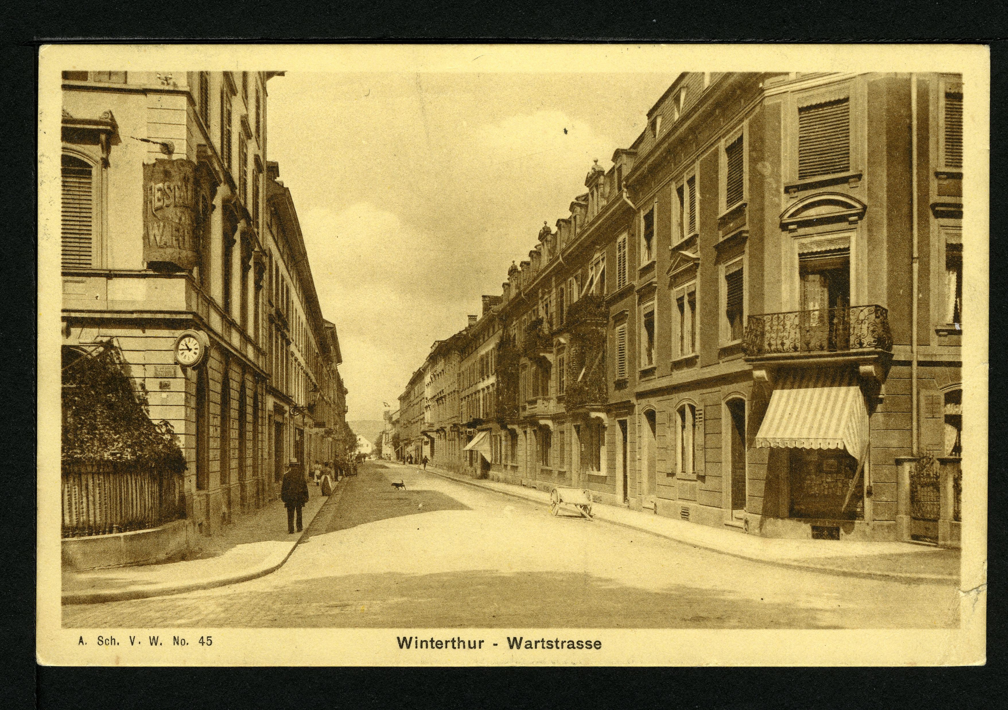Wartstrasse, Höhe Kirche St. Peter und Paul um 1920