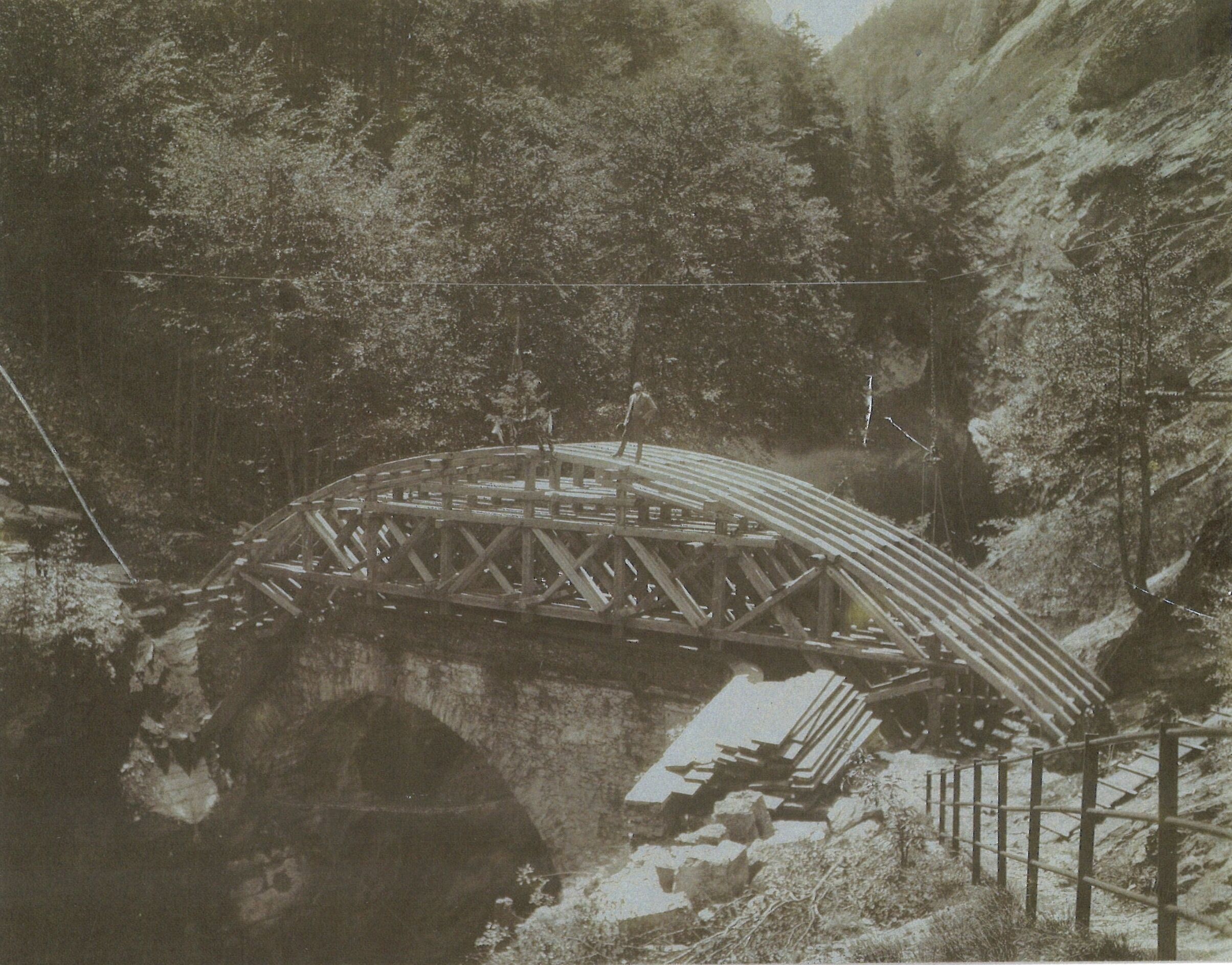 Pantenbrugg etwa 1903, Linthal/GL