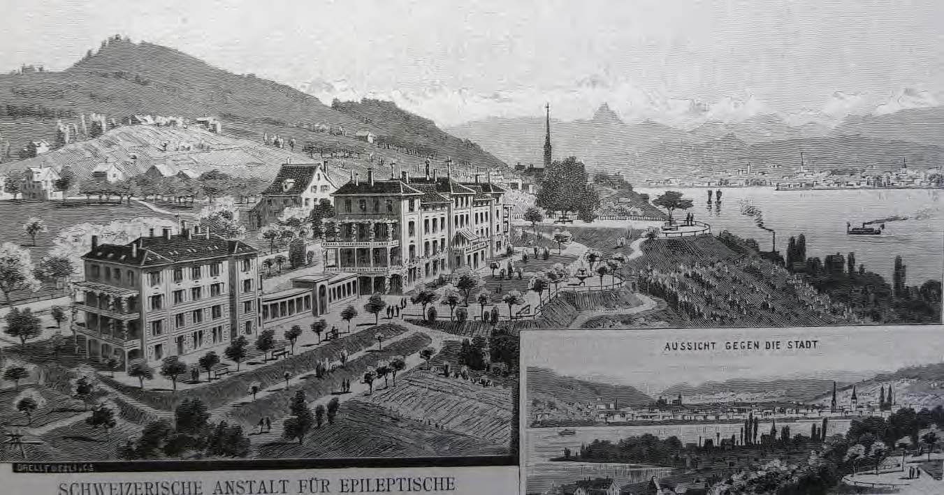 Kupferstich der Schweizerischen Anstalt für Epileptische, Zürich