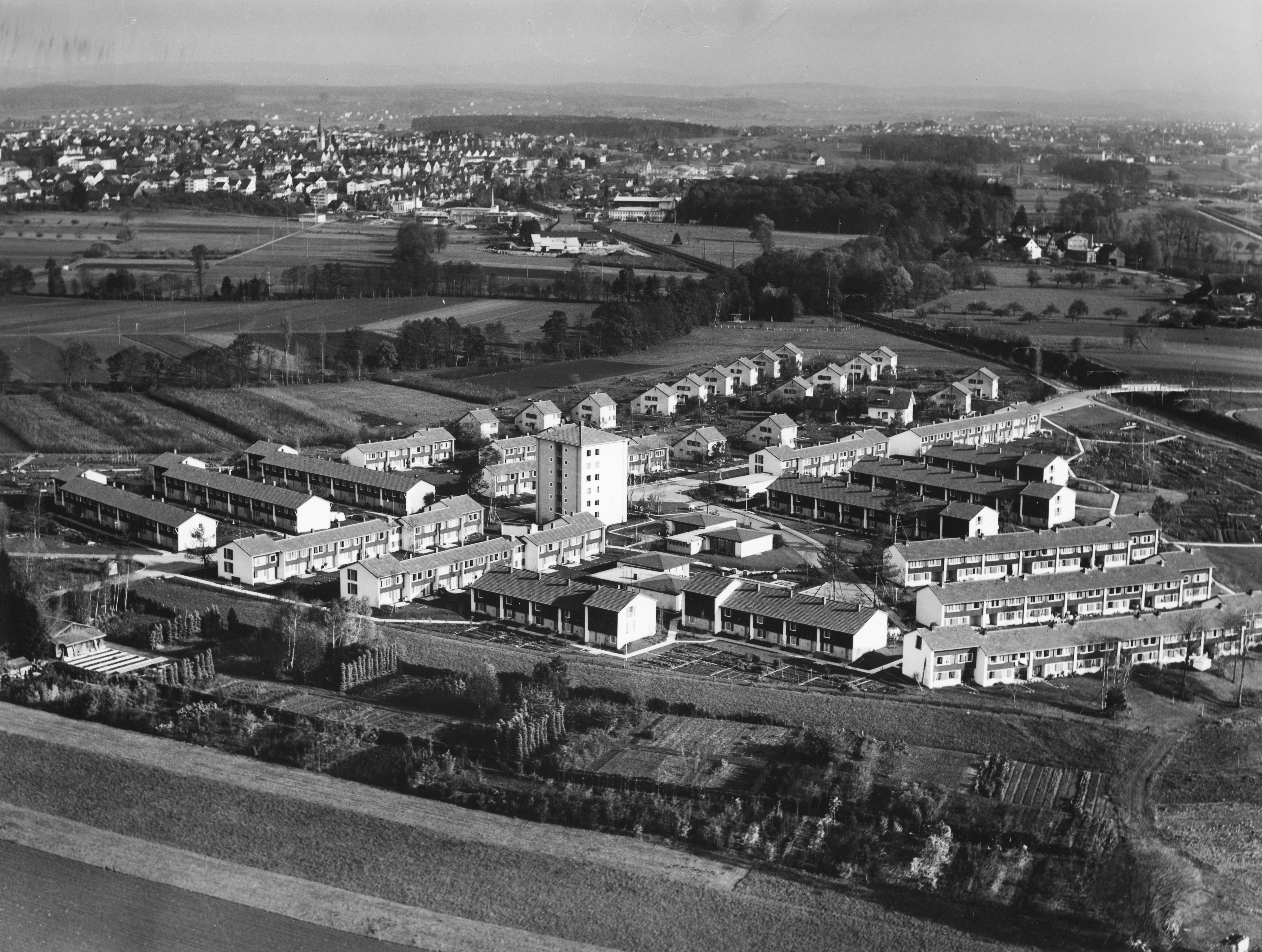 Luftbild Siedlung Auzelg nach der Erstellung 1954