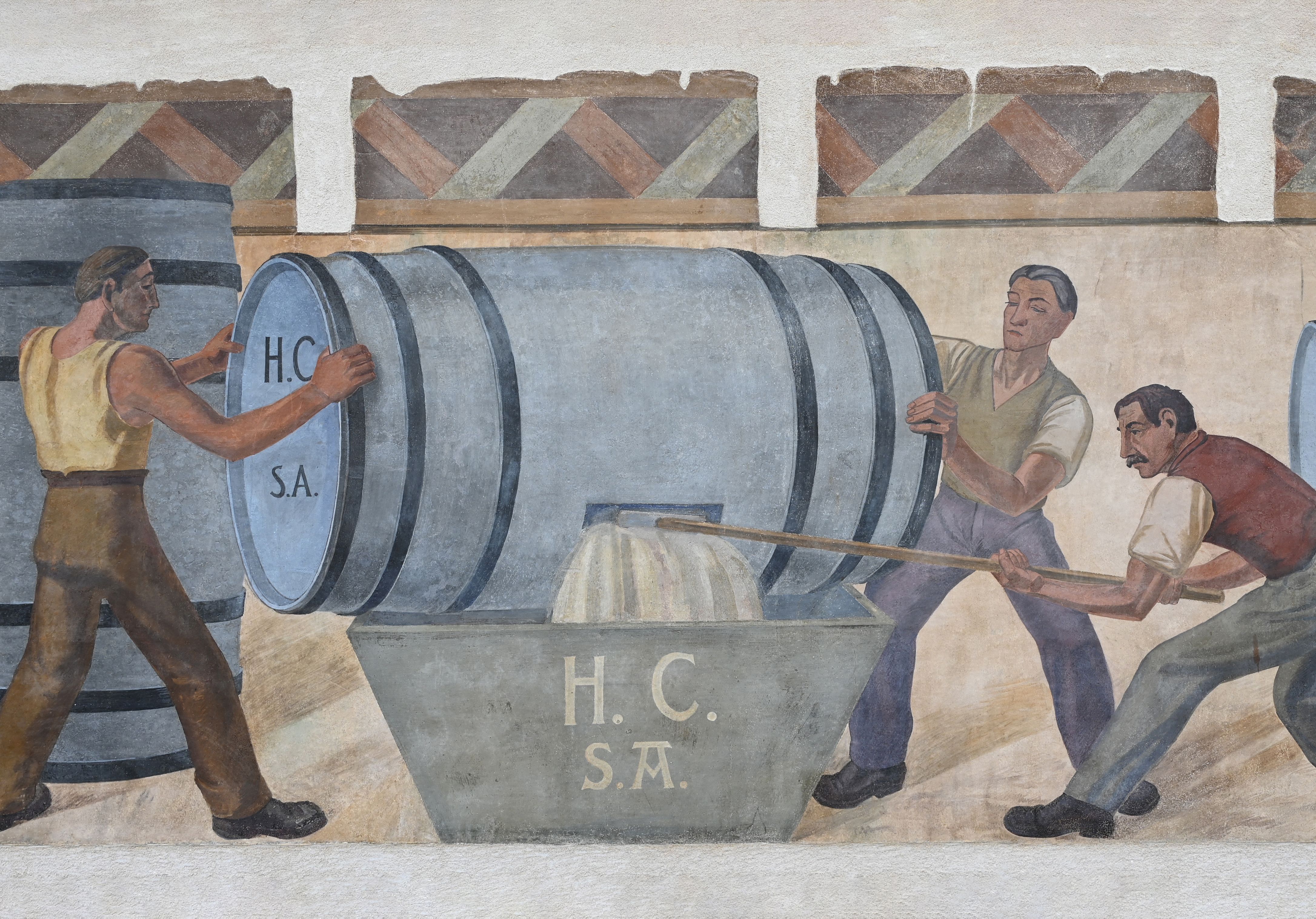 Partie centrale de la Fresque des Vignerons