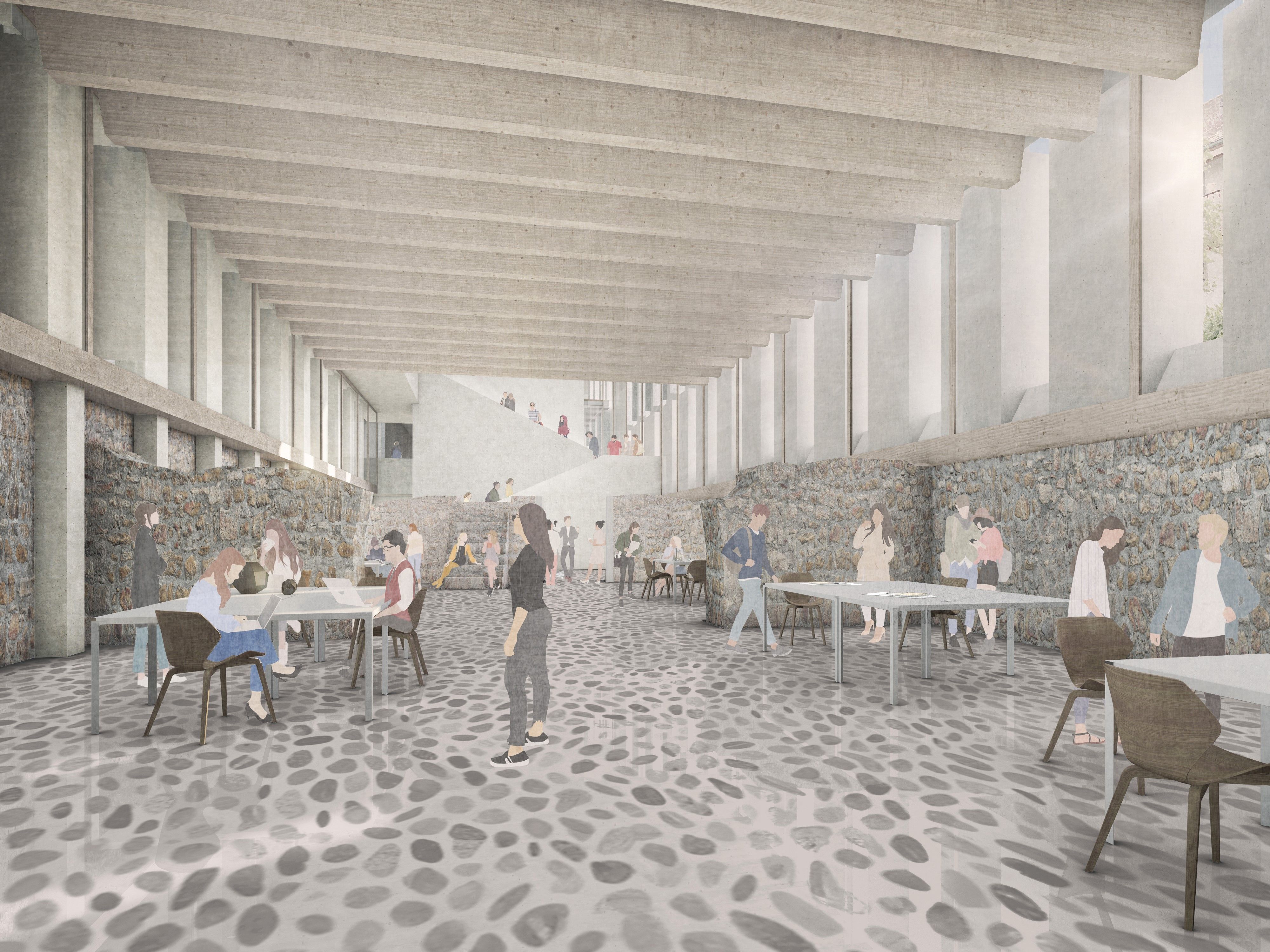 Blick in die kommende Lernhalle des "Hönggerhauses".