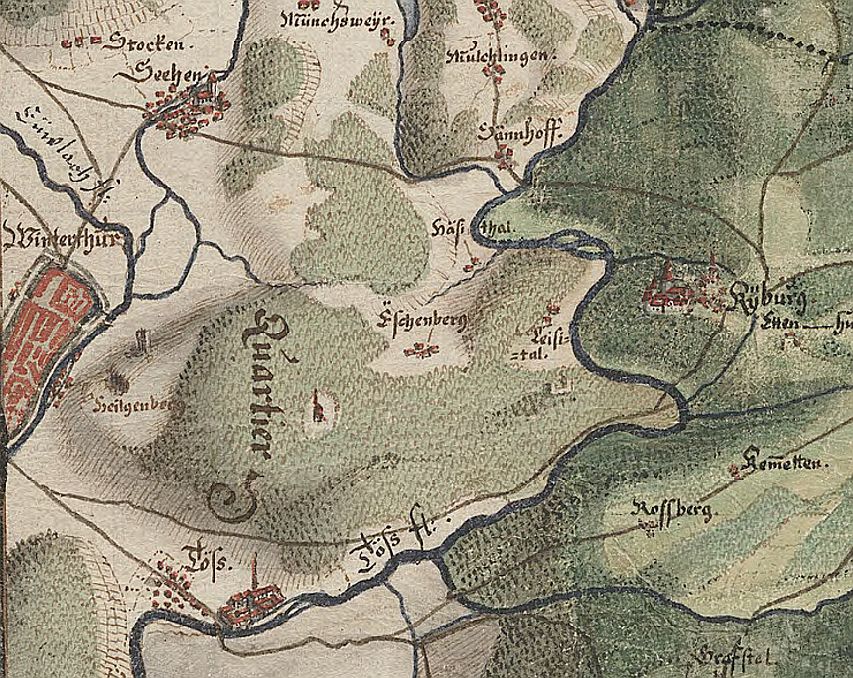 Militärquartierkarte Turbental von Gyger