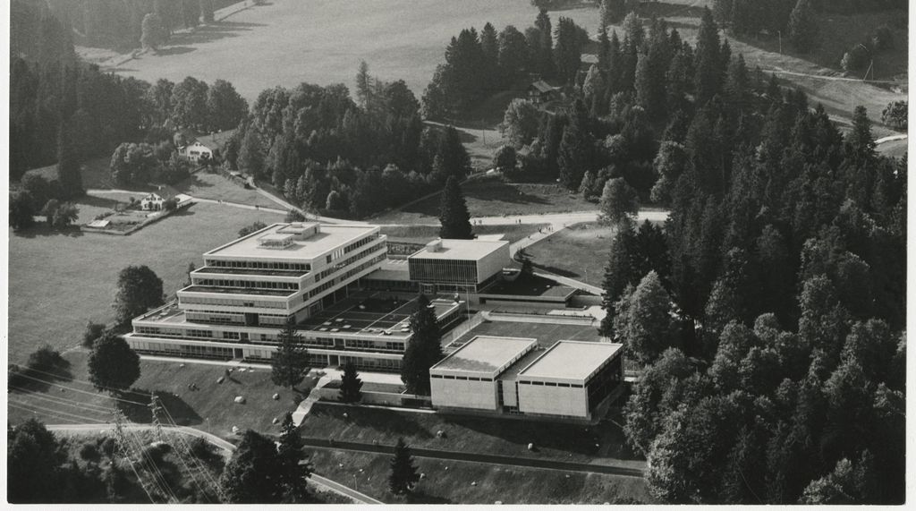 Vue aérienne, vers 1970