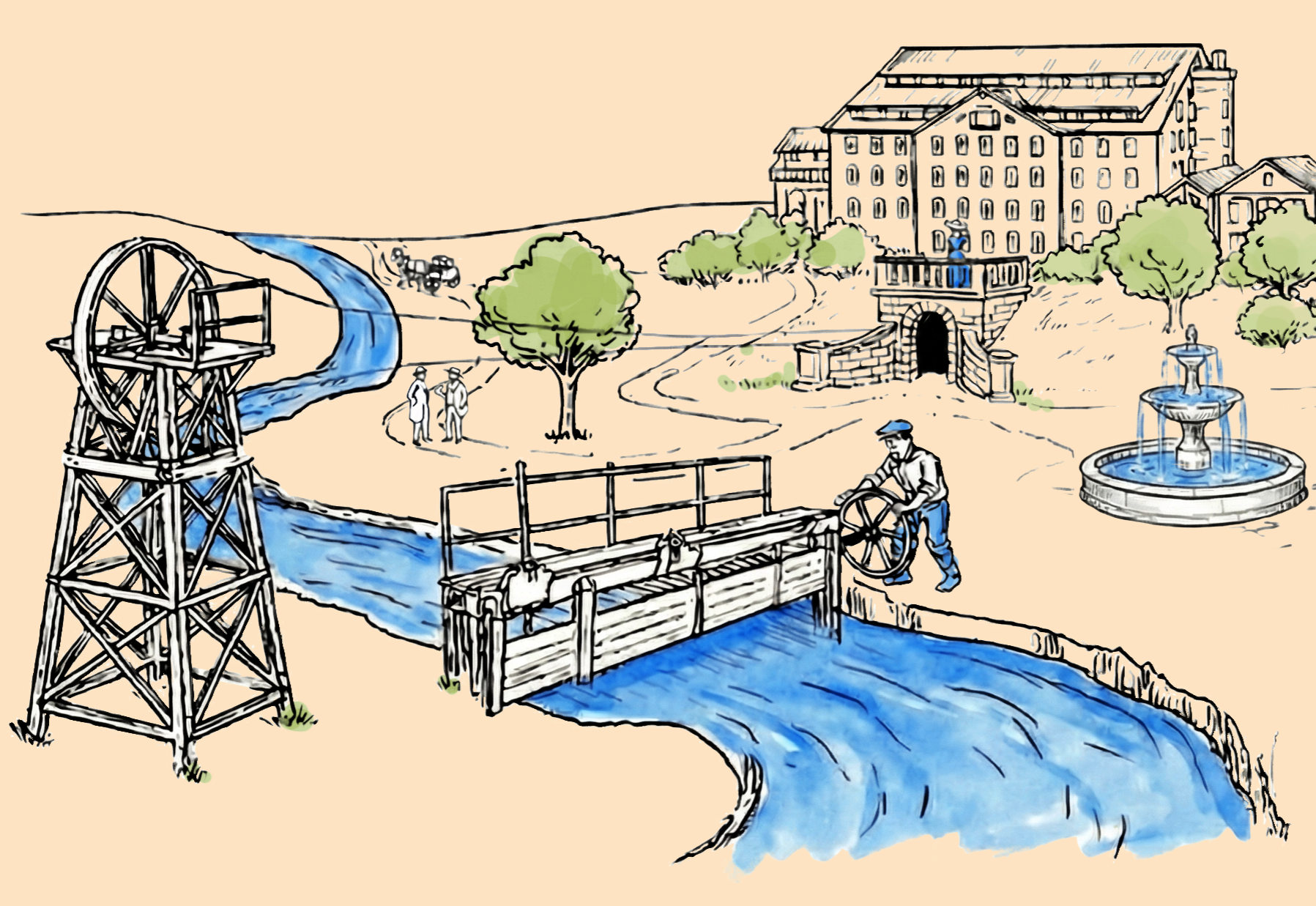Illustration vom Museum