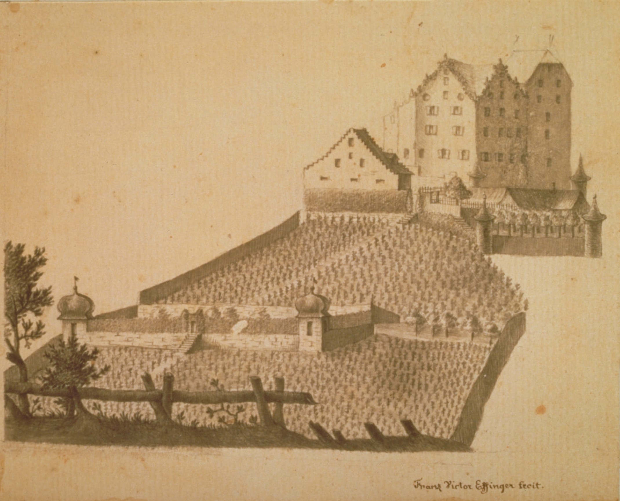 Zeichnung von Franz Victor Effinger, 18. Jh.